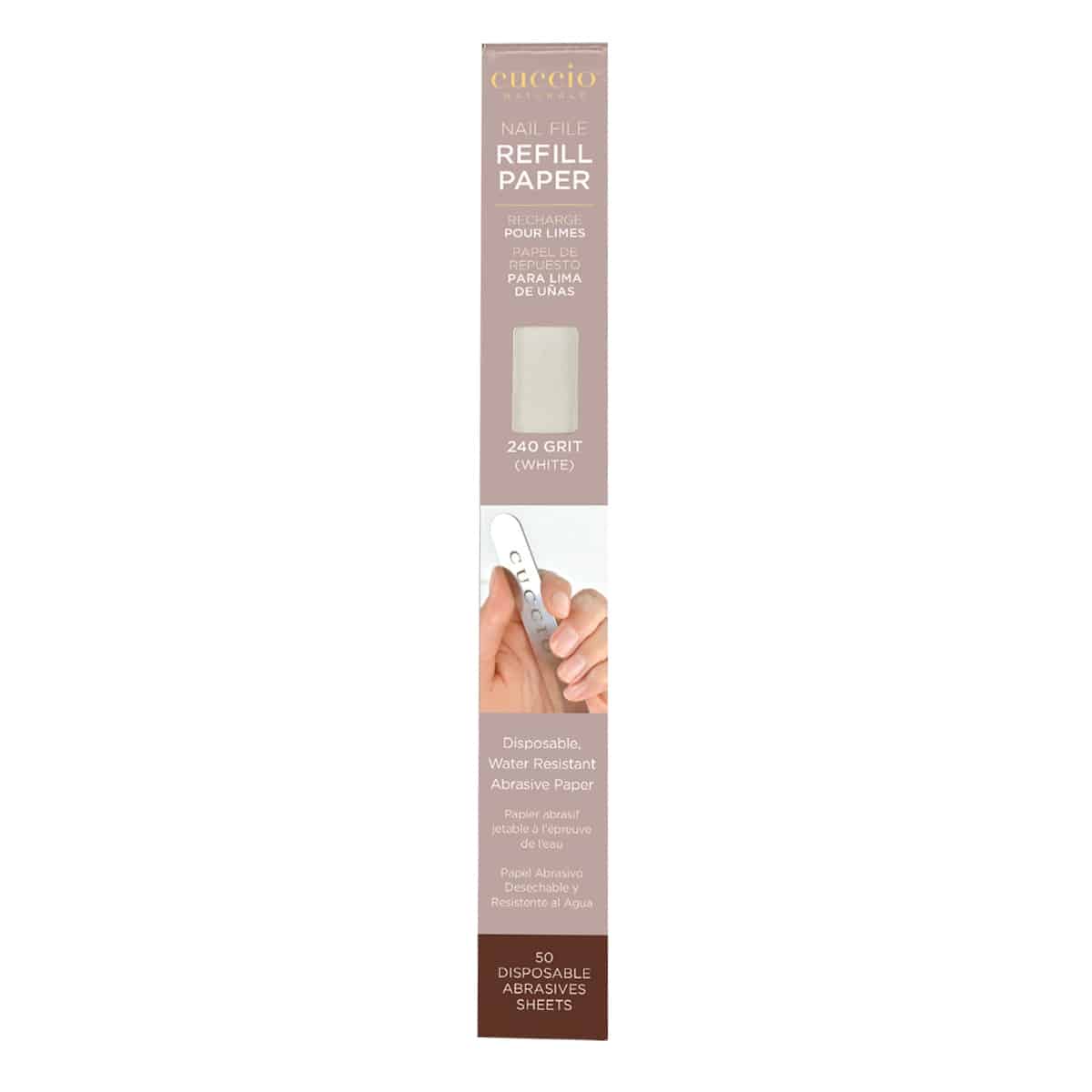 Refis de lixa abrasiva para manicure, gramatura 240 (branca) – pacote com 50 unidades