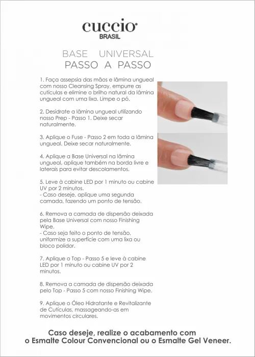 CAPA BASE UNIVERSAL CUCCIO 13ML - BASE PROFISSIONAL PARA UNHAS EM GEL LED/UV COM ALTA ADERÊNCIA