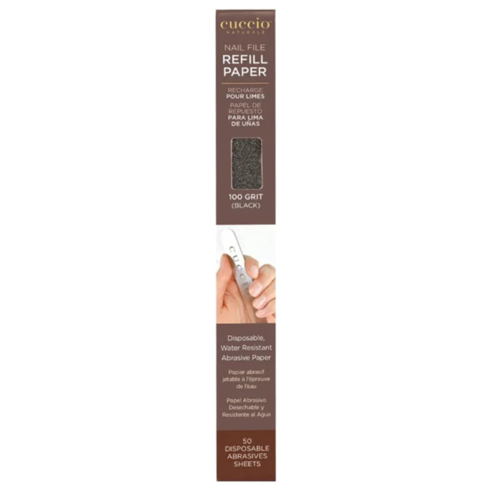 Refis de lixa abrasiva para manicure, gramatura 100 (preto) – pacote com 50 unidades